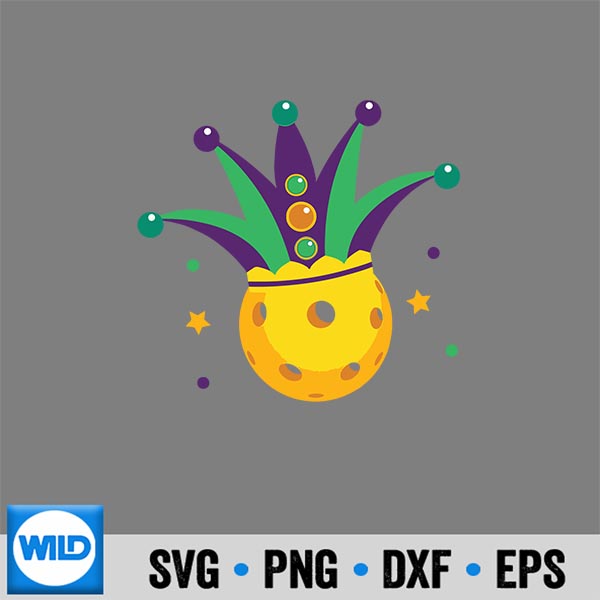 Pickleball Jester Hat Mardi Gras Pickleball SVG PNG Download 7 PickleballJesterHatMardiGrasPickleball