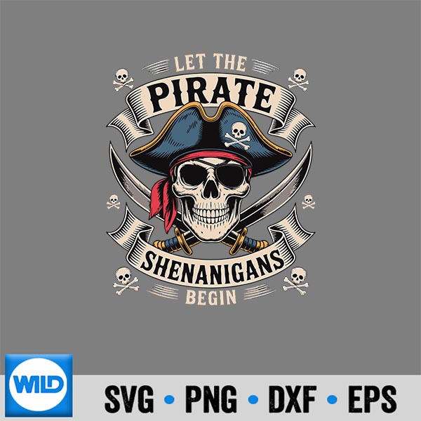 PirateHalloweenSkullLetThePirateShenanigansBegin