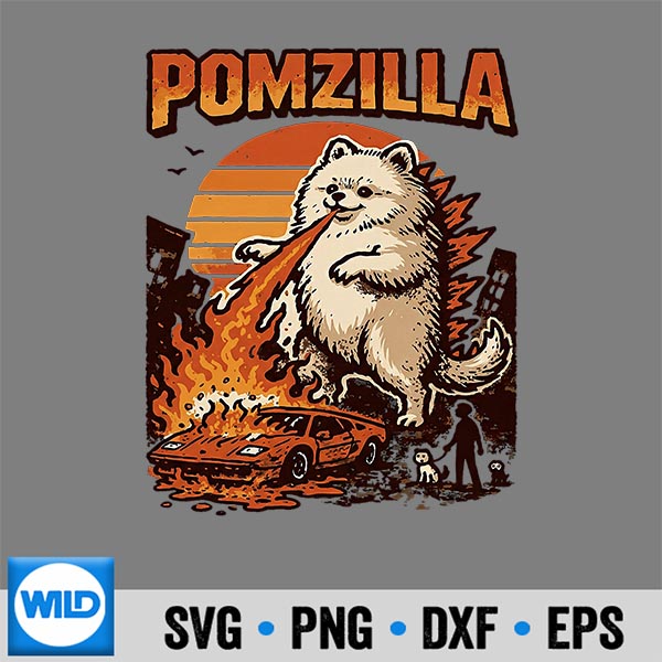 PomzillaPomeranianDogVintageMonsterPomDogLover