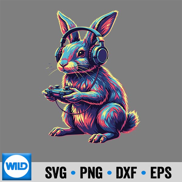 Rabbit Gaming Animal Video Games Rabbit SVG PNG Cut File 6 RabbitGamingAnimalVideoGamesRabbit