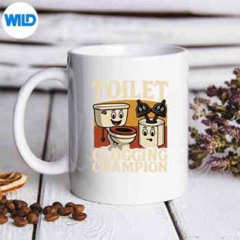 Retro Bathroom Toilet Clogging Champ Meme Dad Poop Design for Cricut 5 RetroBathroomToiletCloggingChampMemeDadPoopmug