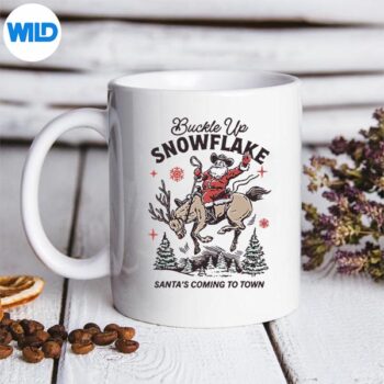 RetroCowSantaBuckleUpSnowflakeRodeoChristmasmug