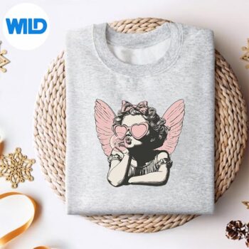 RetroCupidValentineDayCuteVintageCupidBlowingBubbleRetrosweater