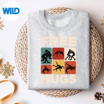 RetroFreeHugsWrestlingForsweater