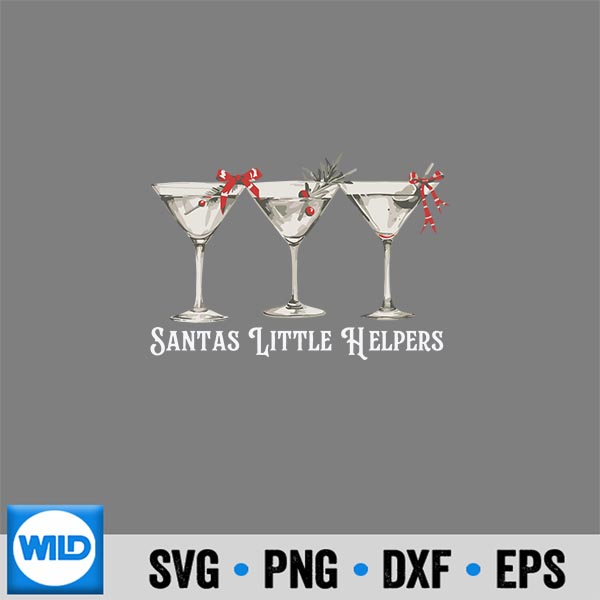 RetroSantasLittleHelperMartiniMerryChristmas