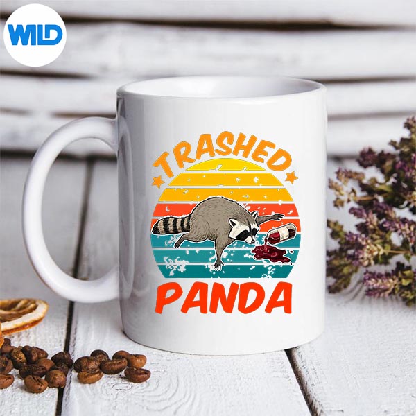 Retro Vintage Sunset Trashed Panda Drunk Racoon Meme Digital Download 3 Retro Vintage Sunset Trashed Panda Drunk Racoon Meme Digital Download - Image 3