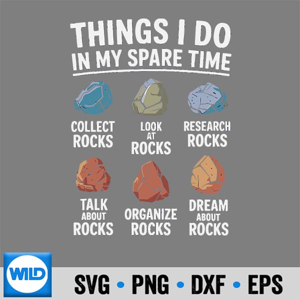 Rock Collecting Spare Time Hobby Geology Silhouette SVG PNG Cut File 7 RockCollectingSpareTimeHobbyGeology