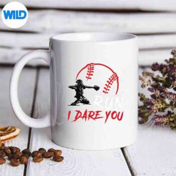 RunStealIDareYouHumorBaseballCatcherVintagemug