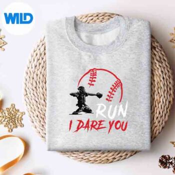 RunStealIDareYouHumorBaseballCatcherVintagesweater