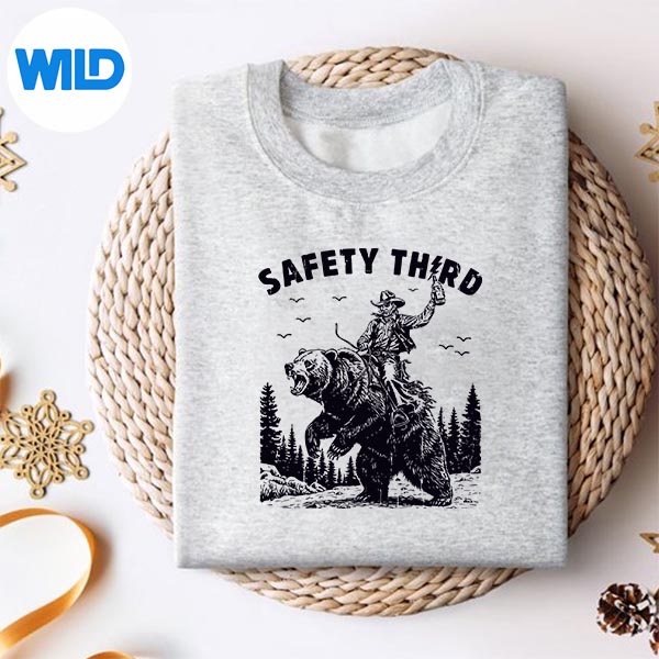 Safety Third Guys Grizzly Bear Cow Western Digital Design 2 Safety Third Guys Grizzly Bear Cow Western Digital Design - Image 2