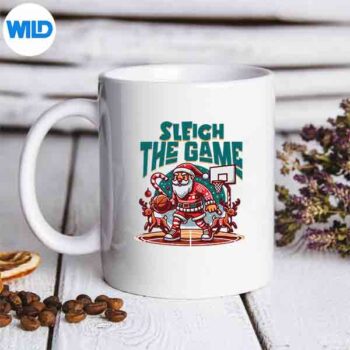 SantaClausPlaysBasketballChristmasXmasmug
