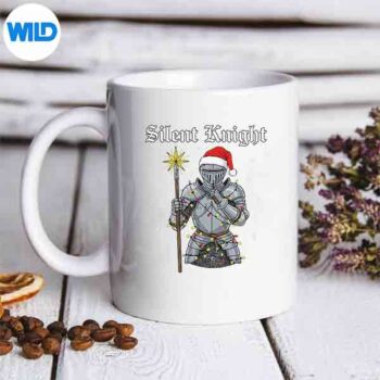Silent Santa Knight Medieval Christmas Warrior Festive Vector Design 5 SilentSantaKnightMedievalChristmasWarriorFestivemug