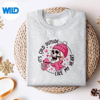SkeletonItsColdOutsideLikeMyHeartValentinesCouplesweater