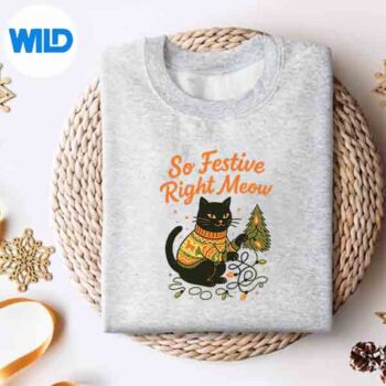SoFestiveRightMeowCatChristmasSantaHolidaysweater