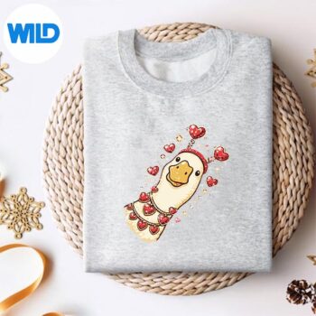 SparkleDuckWithHeartBlingValentineAnimalArtsweater