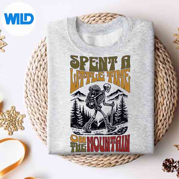 Spent A Little Time On The Mountain Skeleton Hiker Cut File 2 Spent A Little Time On The Mountain Skeleton Hiker Cut File - Image 2