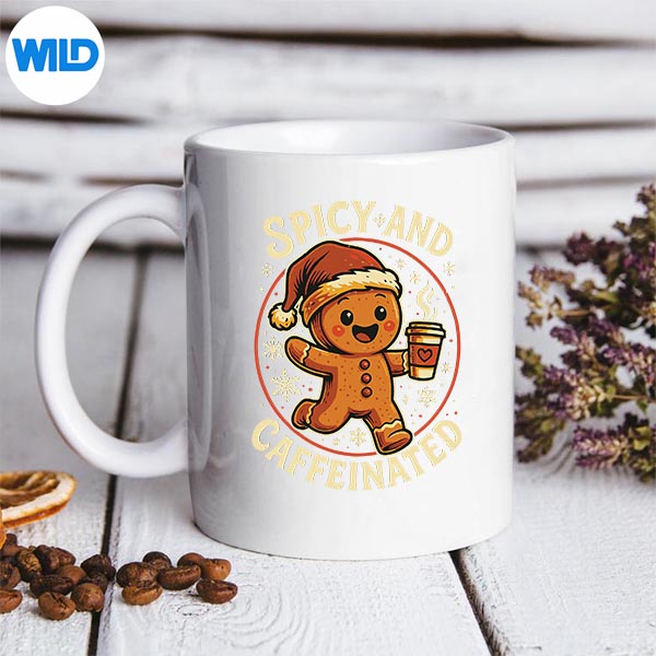 Spicy And Caffeinated Gingerbread Coffee Christmas Holiday SVG PNG Digital Design 3 Spicy And Caffeinated Gingerbread Coffee Christmas Holiday SVG PNG Digital Design - Image 3