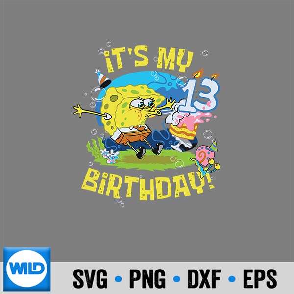 Spongebob Its My 13th Cake Thirteen Spongebob SVG PNG Digital Design 6 SpongebobItsMy13thCakeThirteenSpongebob