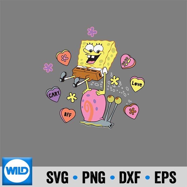 SpongebobSquarepantsAndGaryBffValentinesCandyHearts