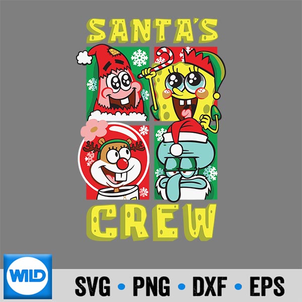 Spongebob Squarepants Christmas Santas Crew Digital Design 6 SpongebobSquarepantsChristmasSantasCrew