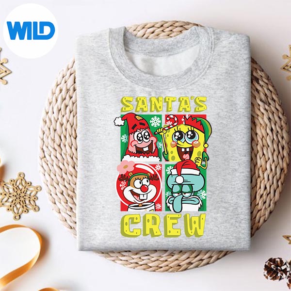 Spongebob Squarepants Christmas Santas Crew Digital Design 2 Spongebob Squarepants Christmas Santas Crew Digital Design - Image 2