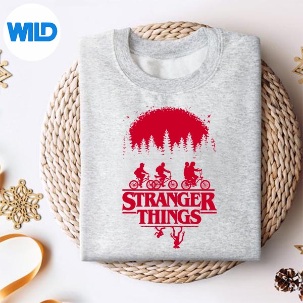 Stranger Things Riding Bikes Red Cut File 2 Stranger Things Riding Bikes Red Cut File - Image 2