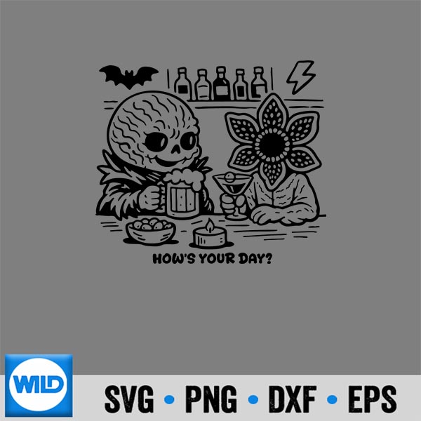 Stranger Things Skull Drinking Coffee How Is Your Day Design for Cricut 6 StrangerThingsSkullDrinkingCoffeeHowIsYourDay