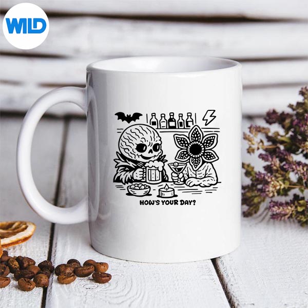 Stranger Things Skull Drinking Coffee How Is Your Day Design for Cricut 3 Stranger Things Skull Drinking Coffee How Is Your Day Design for Cricut - Image 3