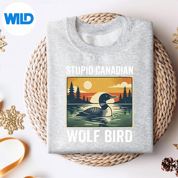 Stupid Canadian Wolf Bird Loon Humor Cute Silhouette SVG PNG 2 Stupid Canadian Wolf Bird Loon Humor Cute Silhouette SVG PNG - Image 2