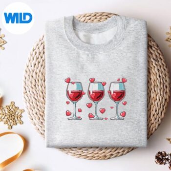 ThreeGlassesOfWineValentinesDayCoupleDrinkersweater