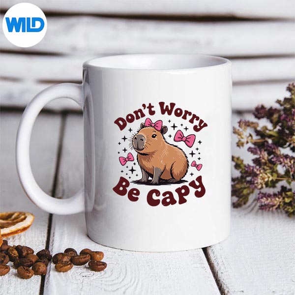 Toddler Girl Capybara Cute Dont Worry Be Capy Vector Design 3 Toddler Girl Capybara Cute Dont Worry Be Capy Vector Design - Image 3