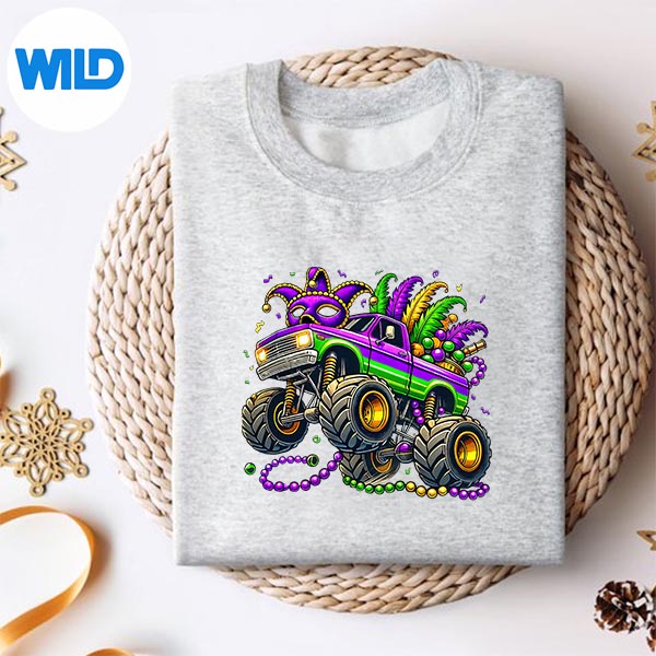 Toddler Mardi Gras Monster Truck Cut File 2 Toddler Mardi Gras Monster Truck Cut File - Image 2