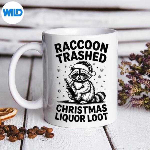 Trashed Panda Christmas Liquor Loot Racoon Meme Xmas Silhouette SVG PNG 3 Trashed Panda Christmas Liquor Loot Racoon Meme Xmas Silhouette SVG PNG - Image 3