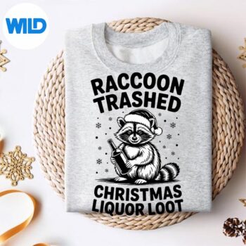 Trashed Panda Christmas Liquor Loot Racoon Meme Xmas Silhouette SVG PNG 4 TrashedPandaChristmasLiquorLootRacoonMemeXmassweater