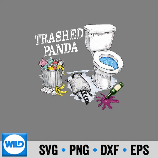 Trashed Panda Drunk Racoon Vintage Digital Design 6 TrashedPandaDrunkRacoonVintage 1