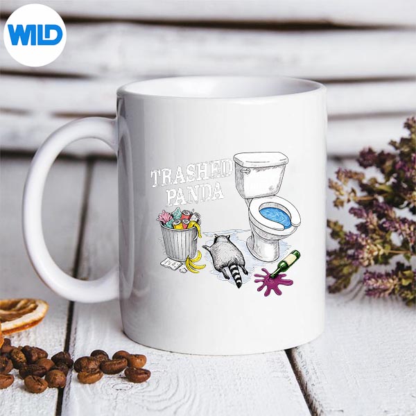 Trashed Panda Drunk Racoon Vintage Digital Design 3 Trashed Panda Drunk Racoon Vintage Digital Design - Image 3