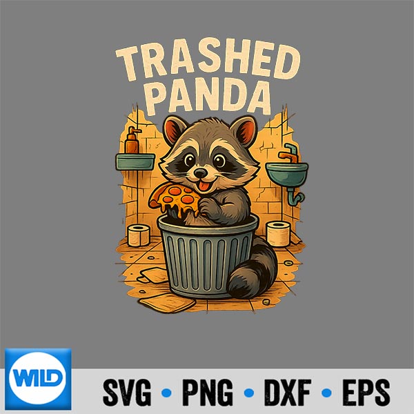 TrashedPandaRaccoonEatingPizza