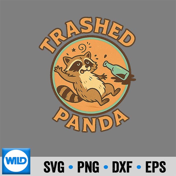 Trashed Panda Racoon Gets Drunk Silhouette SVG PNG 6 TrashedPandaRacoonGetsDrunk 1
