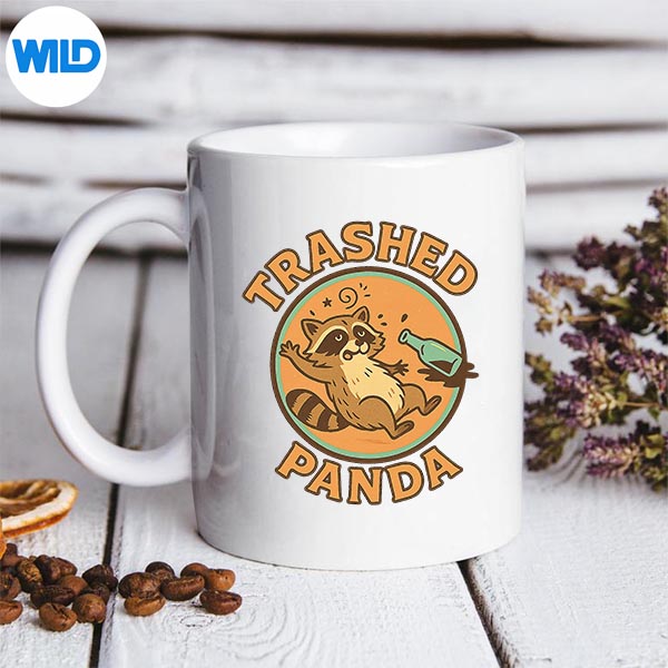 Trashed Panda Racoon Gets Drunk Silhouette SVG PNG 3 Trashed Panda Racoon Gets Drunk Silhouette SVG PNG - Image 3