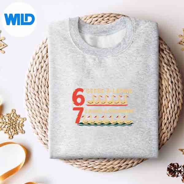 Alternative view of Trendy Silly Goose 6 Geese Laying 7 Swans Swimming Six Seven Vector Design
