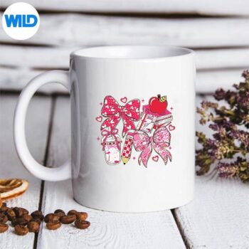 Valentine Coquette Bow Teacher Pink Heart Girl Vector Design 5 ValentineCoquetteBowTeacherPinkHeartGirlmug