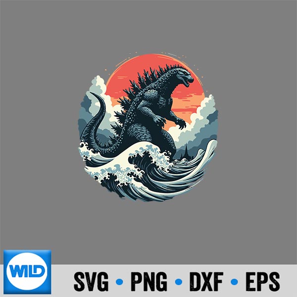 VintageJapaneseKaijuMonsterTheGreatWaveOffKanagawa