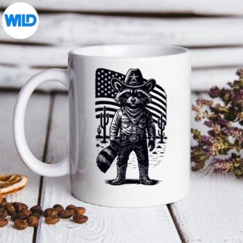 VintageRaccoonCowTrashPandaUsaWesternCountrymug