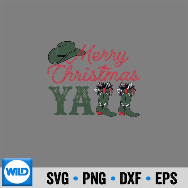 WesternCowHowdyMerryChristmasYallCowgirlBootsHat