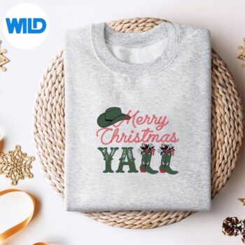 Western Cow Howdy Merry Christmas Yall Cowgirl Boots Hat SVG Cut File 4 WesternCowHowdyMerryChristmasYallCowgirlBootsHatsweater