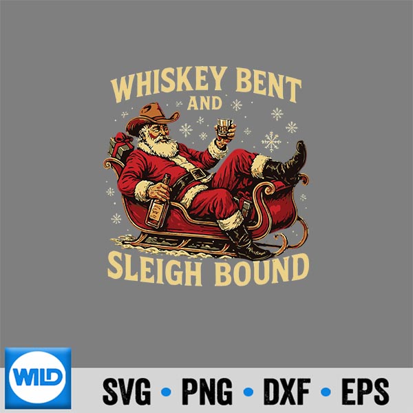 WhiskeySleighBoundCowSantaChristmas
