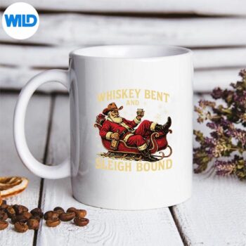 WhiskeySleighBoundCowSantaChristmasmug