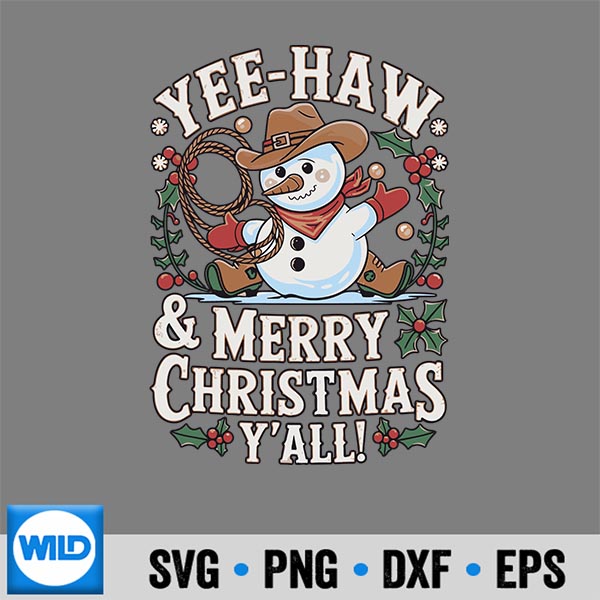 Yee Haw Merry Christmas Yall Xmas Cute Cow Snowman SVG PNG Download 6 YeeHawMerryChristmasYallXmasCuteCowSnowman