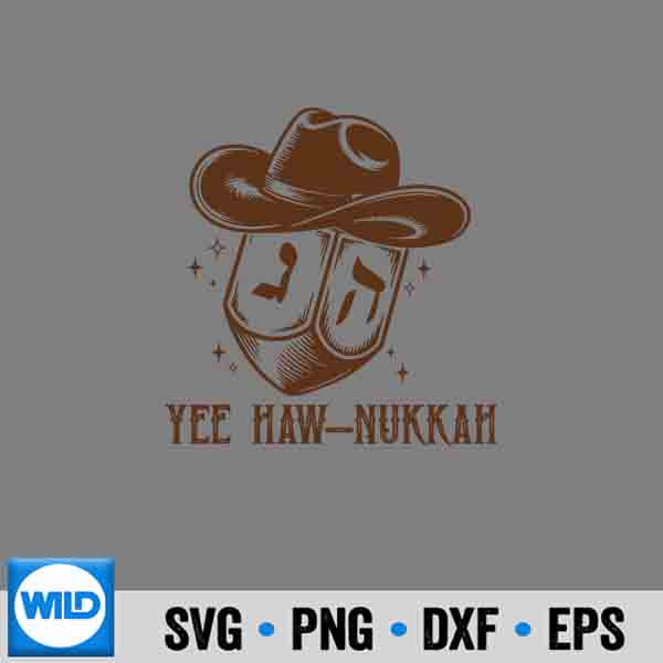 Yee Hawnukkah Dreidel Cow Hat Western Hanukkah Vector Design