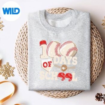 100 Days Of School Baseball 100th Day Of School Teacher Design for Cricut 4 100DaysOfSchoolBaseball100thDayOfSchoolTeachersweater